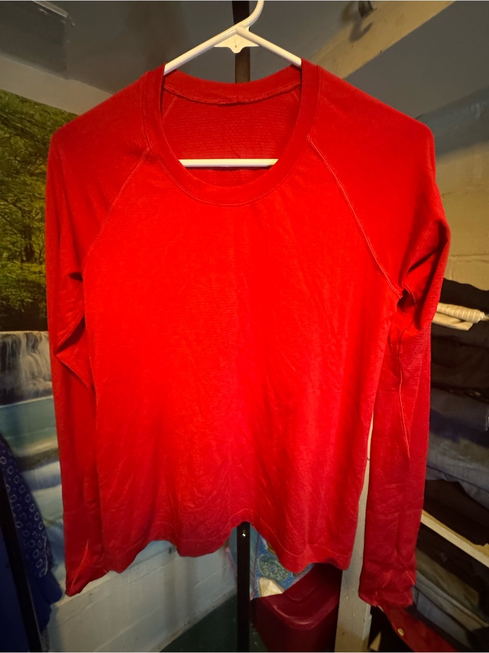 Lululemon Red Long Sleeve Crew Neck Top